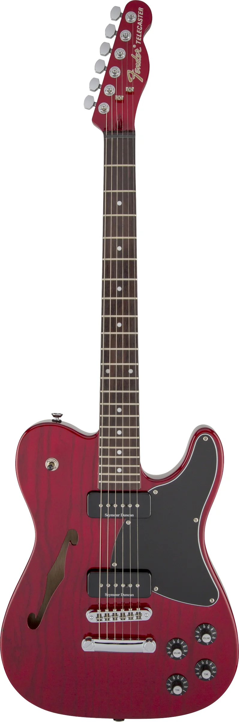 Jim Adkins JA-90 Telecaster Thinline Crimson Red Transparent
