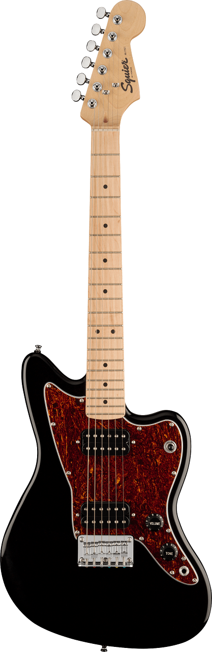 FSR Mini Jazzmaster® HH, Maple Fingerboard, Tortoiseshell Pickguard, Black
