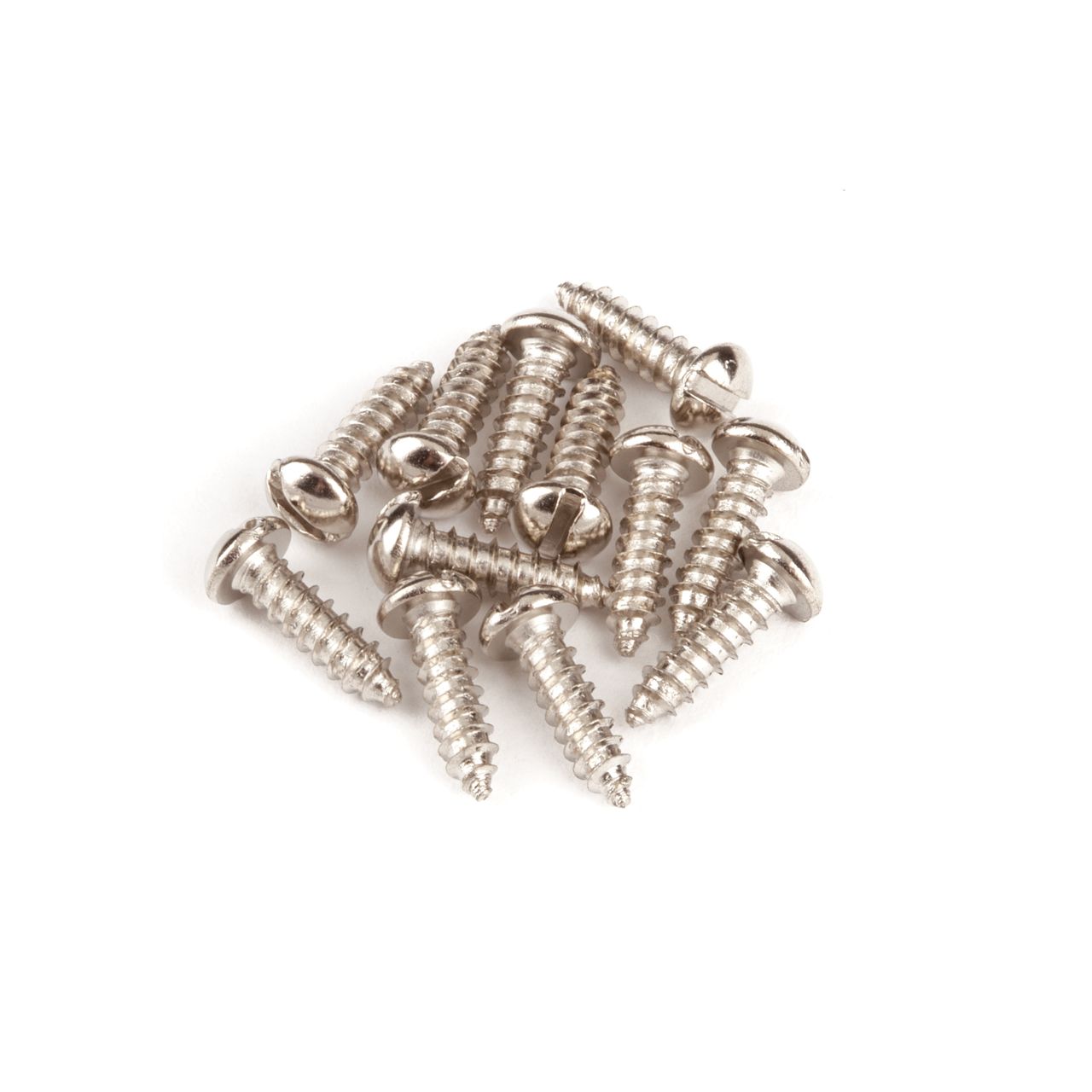 Pure Vintage Slotted Tuning Machine Mounting Screws, Nickel-Plated (12)