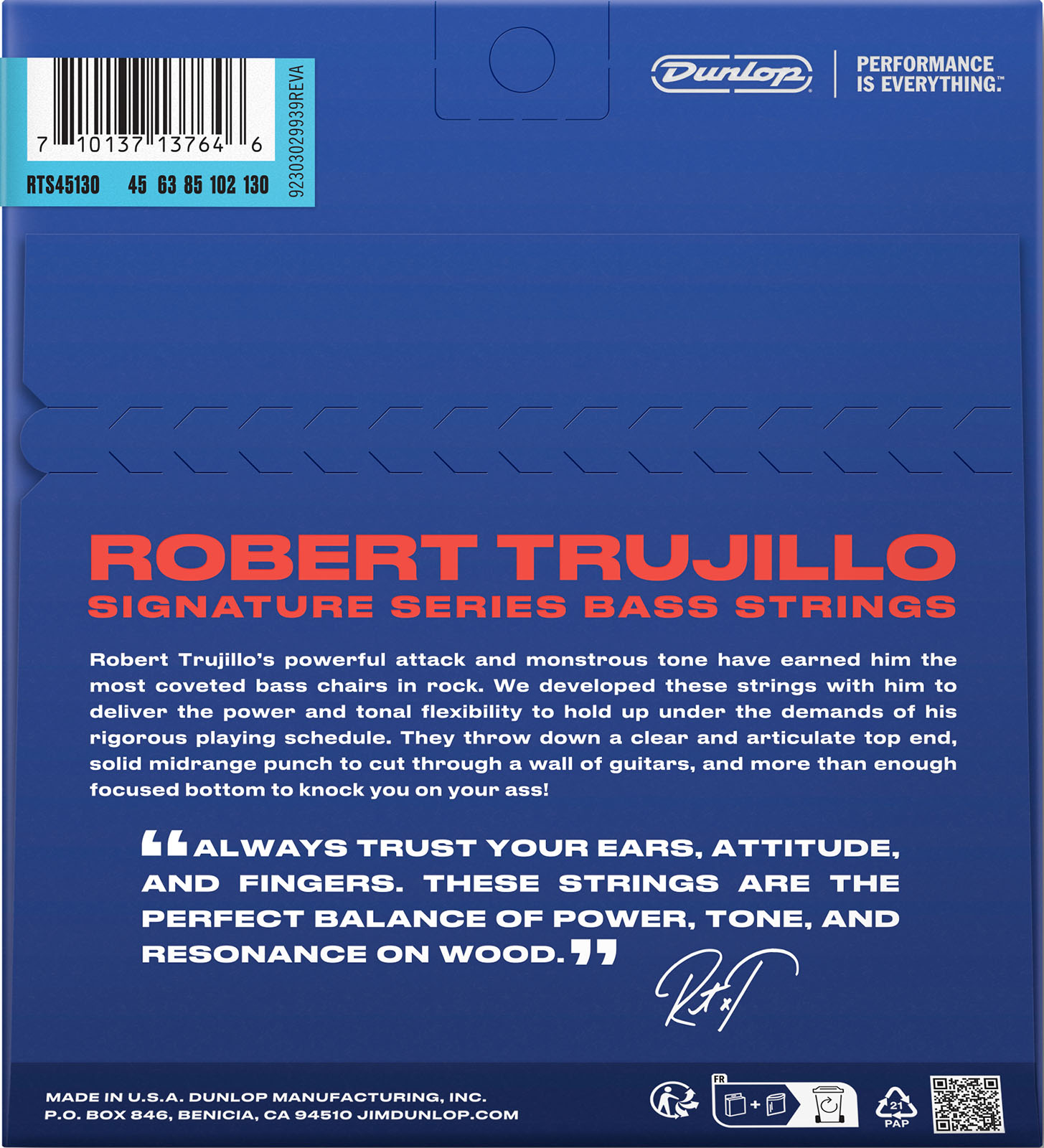 RTS45130 Robert Trujillo, Stainless Steel Bass Strings 45-130