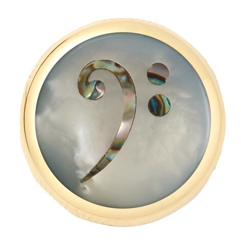 Stacked Potentiometer Dome Knob, Bass Clef, Inlay - Gold