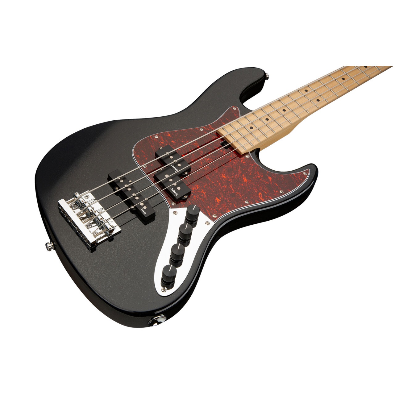 MetroExpress 21-Fret Hybrid P/J Bass, 4-String - Solid Black High Polish