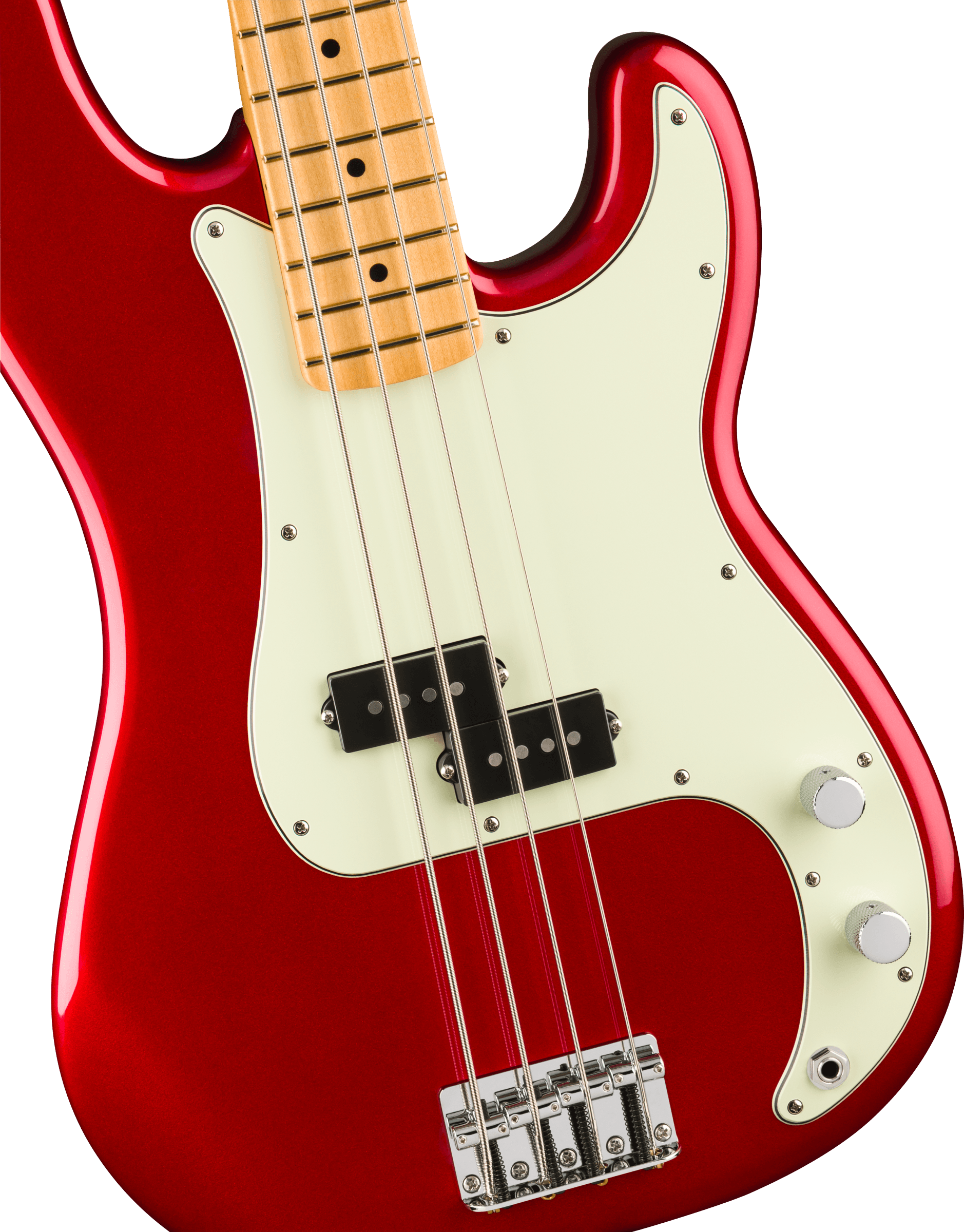 75th Anniv Player II Precision Bass. MP Candy Apple Red