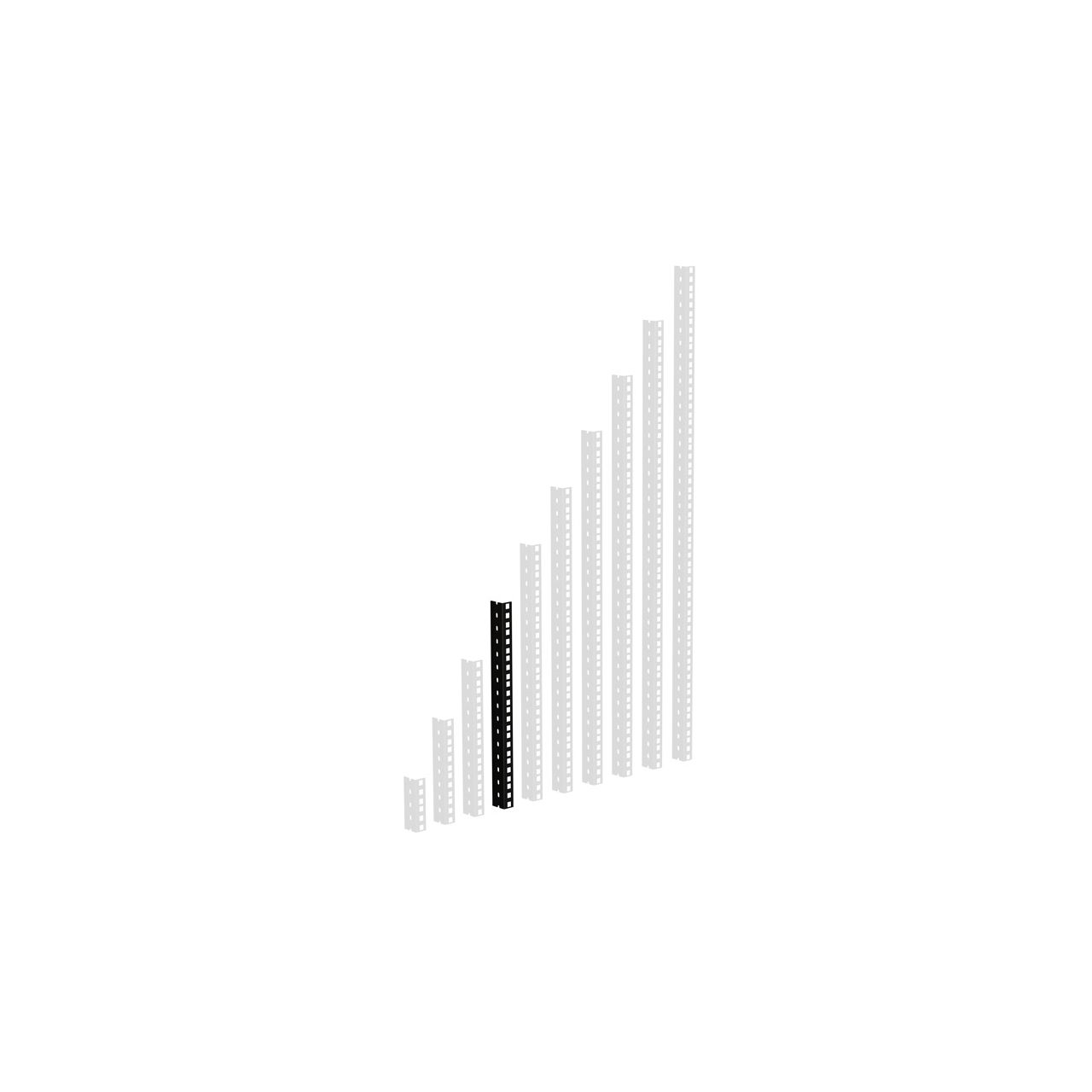 61535 B 8 HD Rackschiene schwarz 8 HE