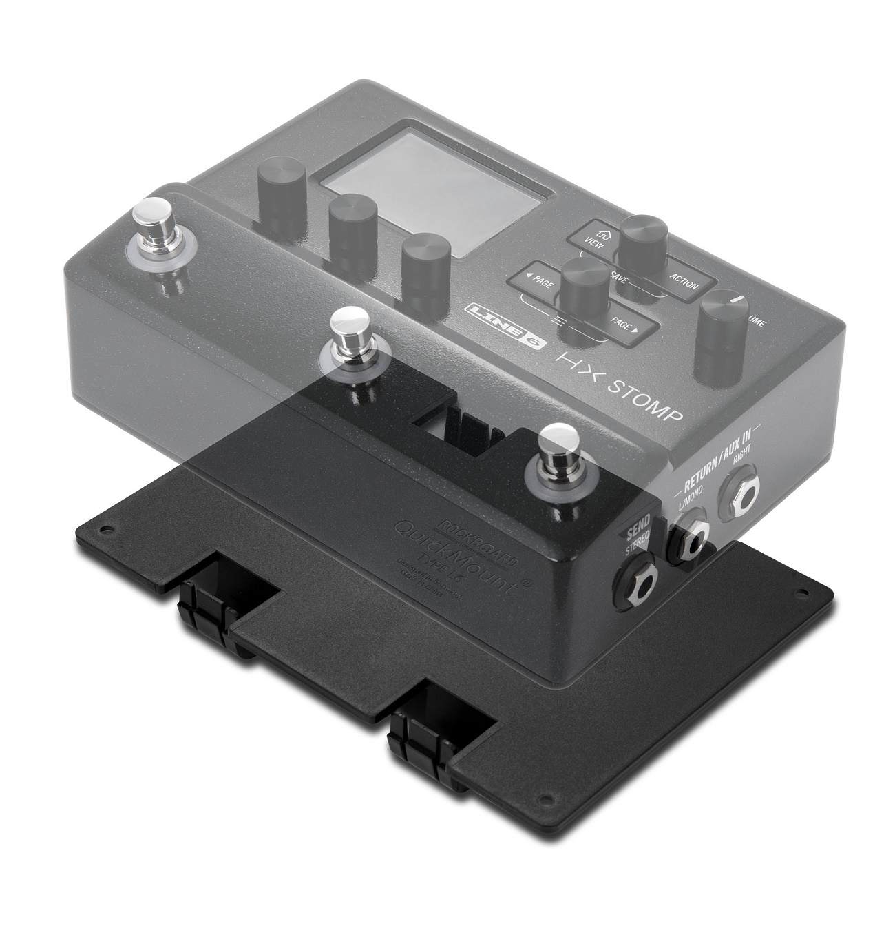 QuickMount Type L6 - Pedal Mounting Plate for LINE6 HX Stomp Pedals 