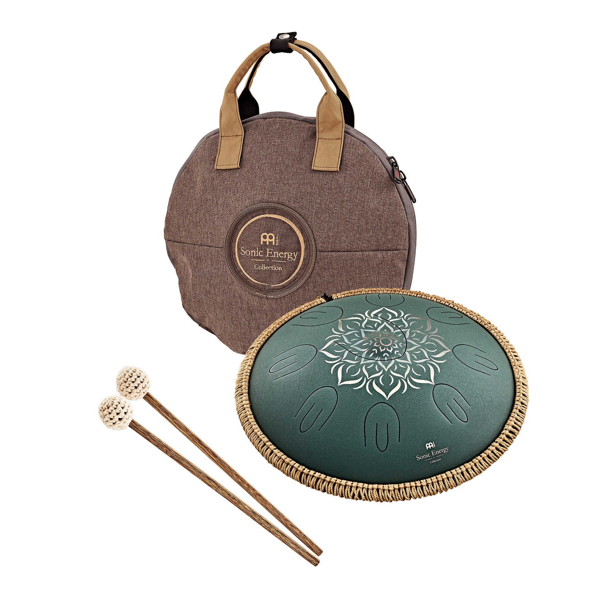 OSTD3DGE Octave Steel Tongue Drum F Dur Dunkelgrün 16" 432Hz