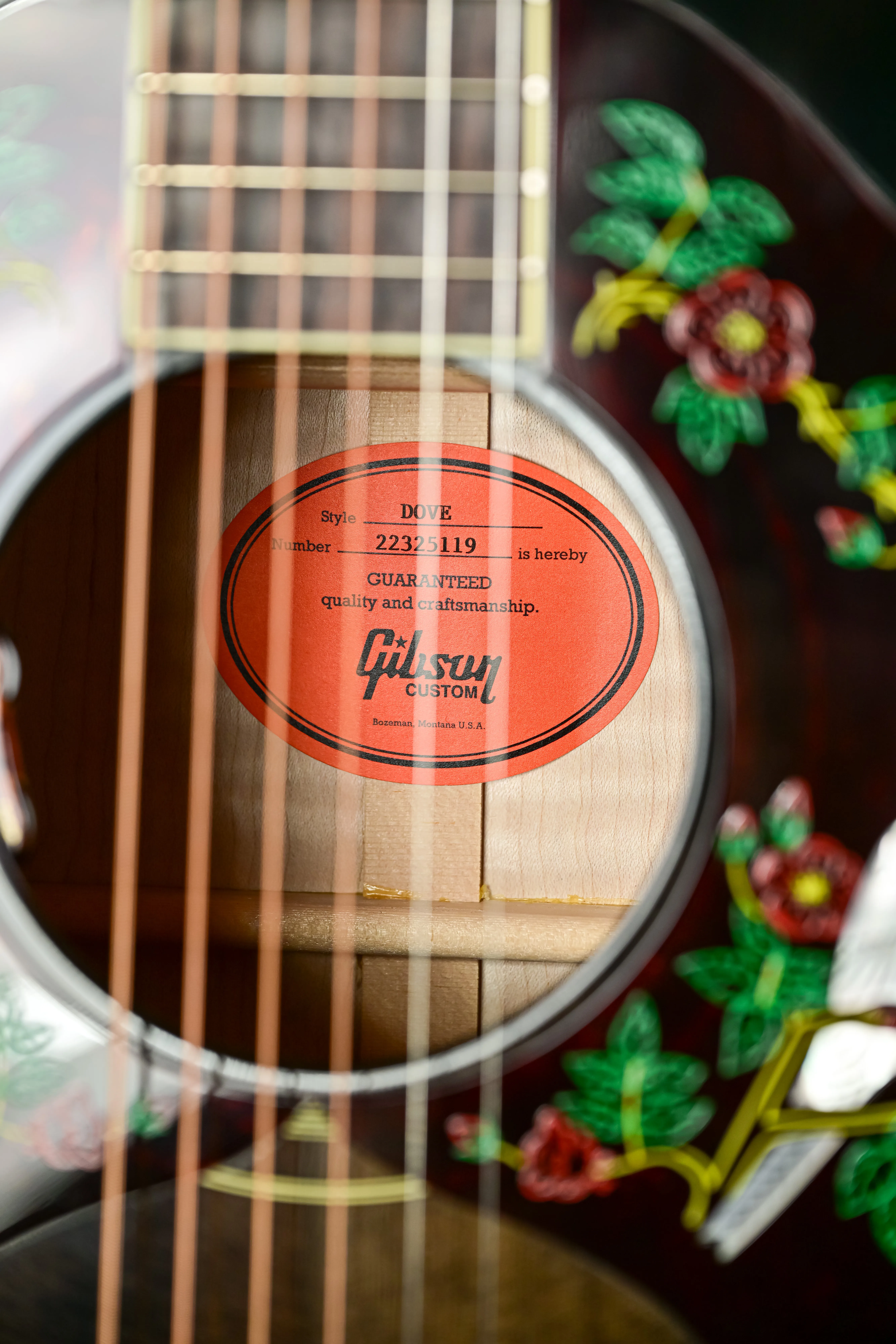 Gibson Custom M2M Dove - Kopfplatte in frontaler Ansicht