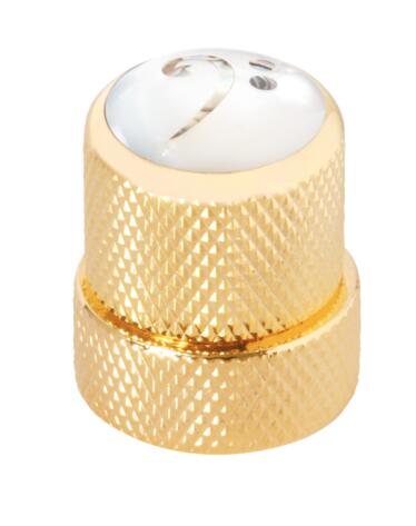Stacked Potentiometer Dome Knob, Bass Clef, Inlay - Gold