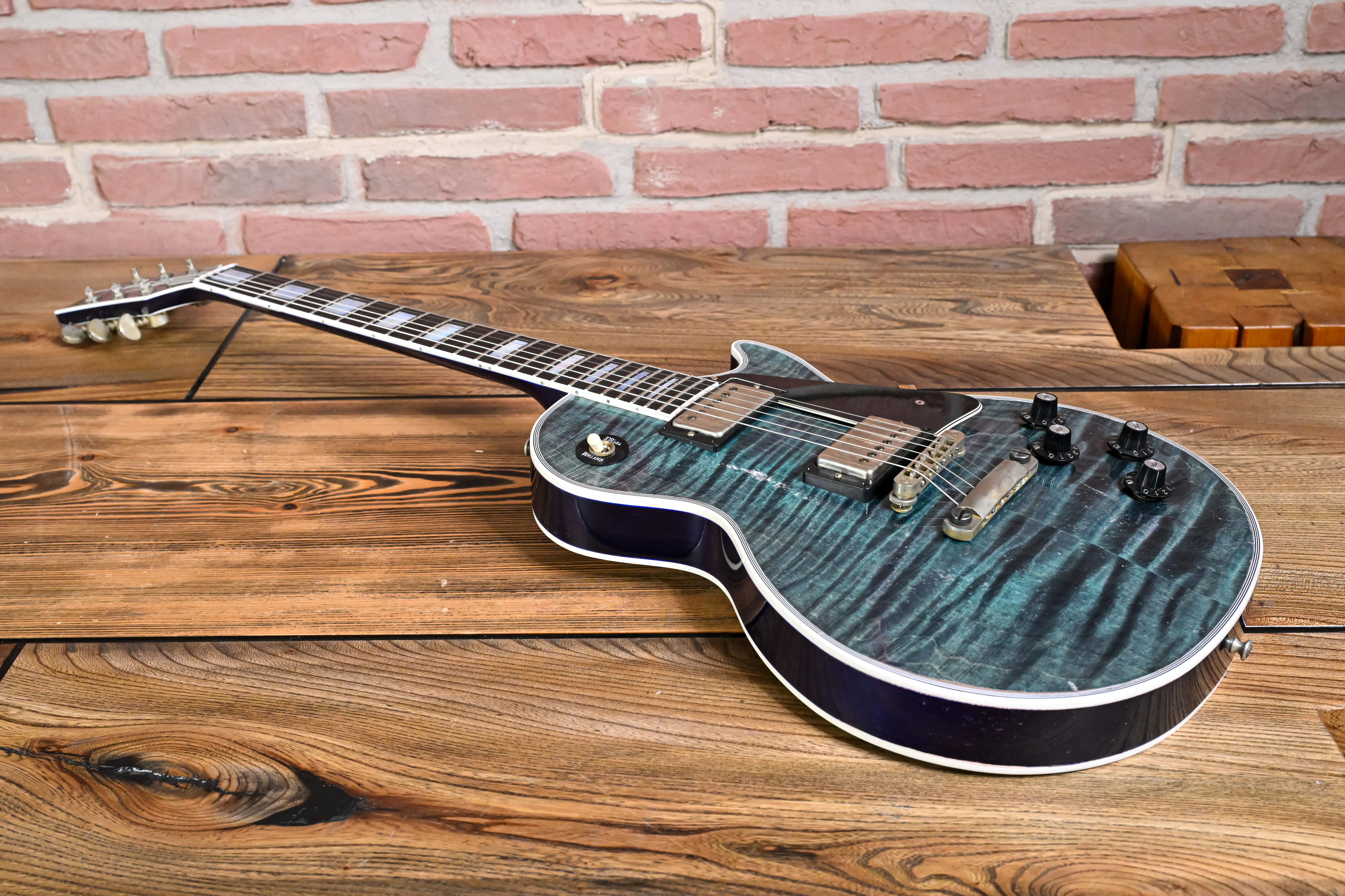 Les Paul Custom Nordic Blue Murphy Lab Heavy Aged Seitenansicht 