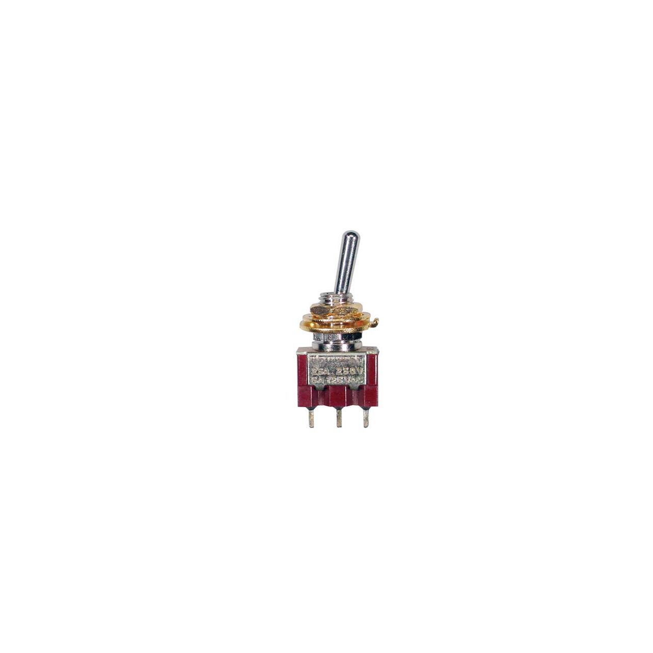 Mini Toggle Switch, 3-Weg-Schalter, on-off-on, gold