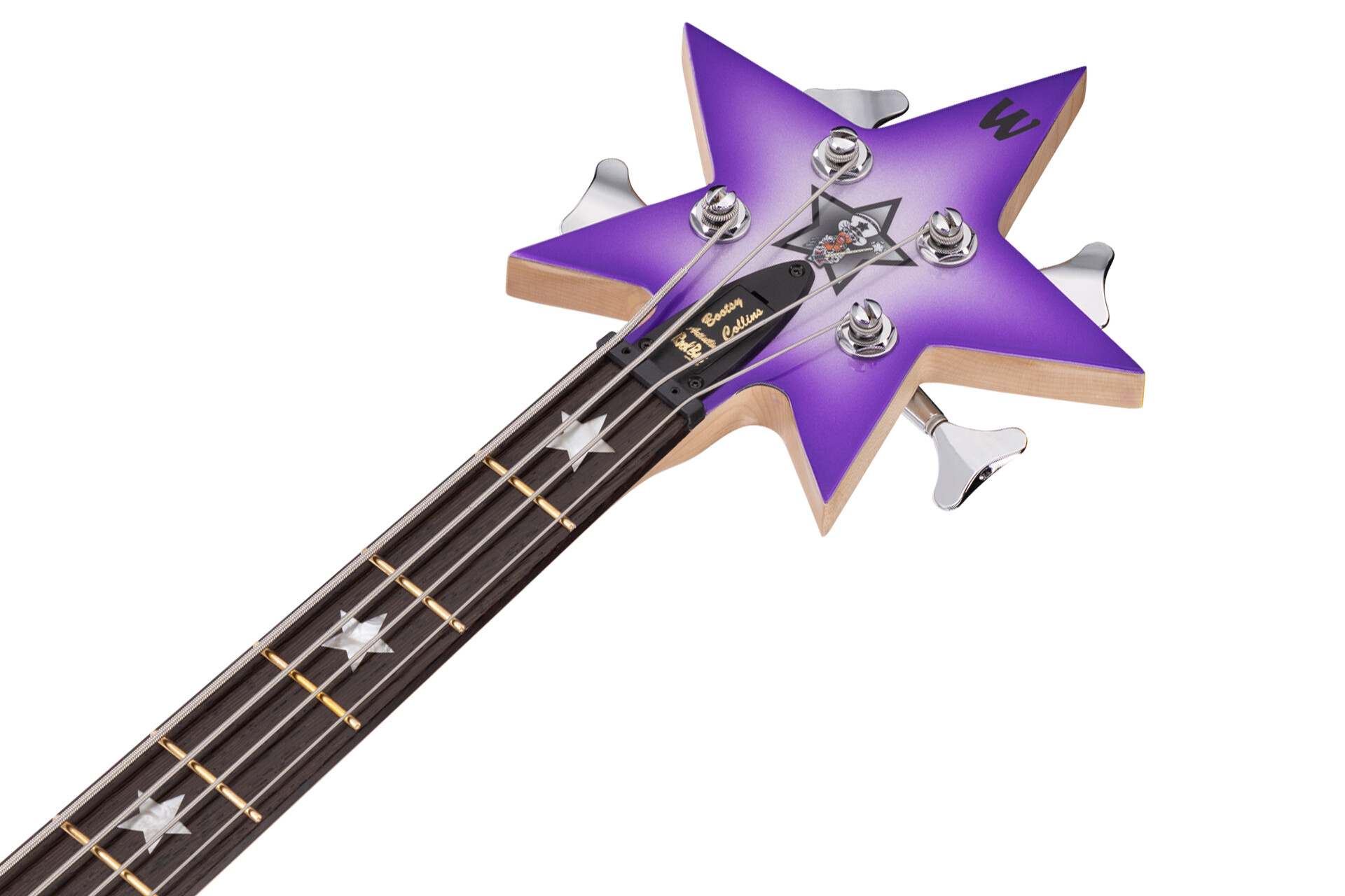 RockBass Artist Line Bootsy Collins Space Bass, 4-String - Special Purple Bootsy Finish