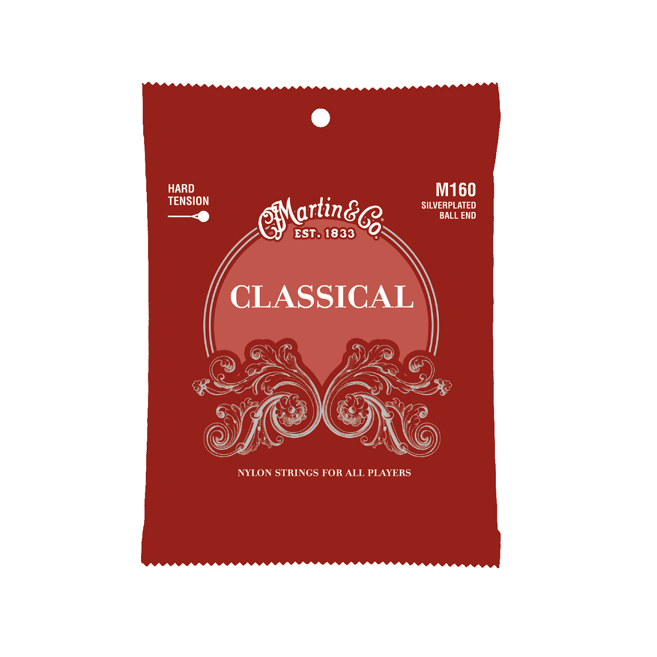 M160 Classical Nylon Guitar Strings Hard Tension, Silverplated, Ball End