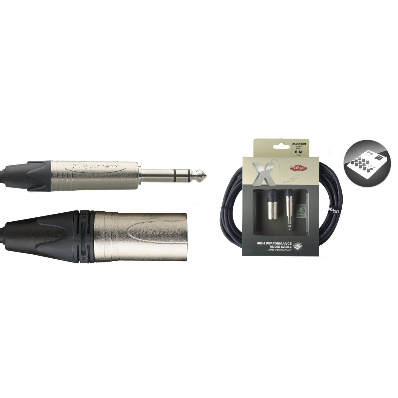 Audiokabel - Klinke(st)/XLRm - 6m