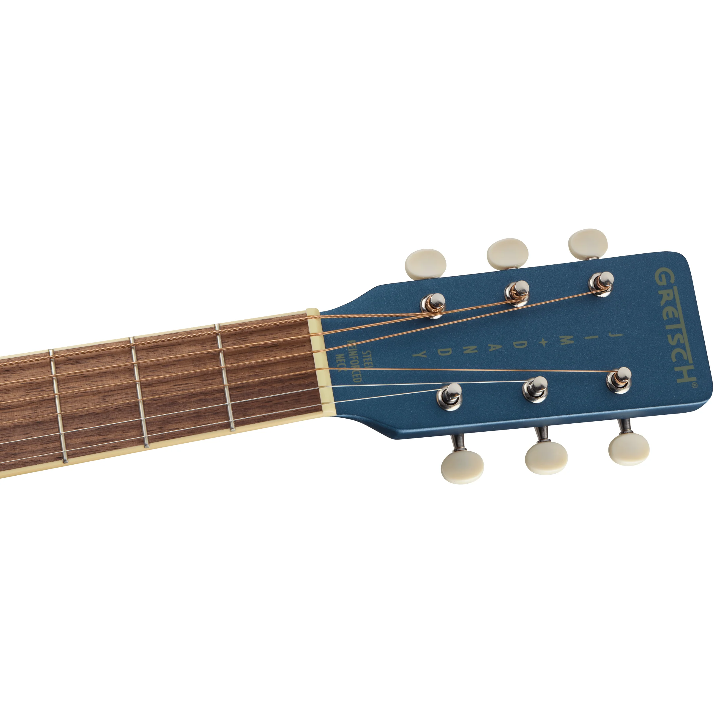 Gretsch Deltoluxe Concert Jim Dandy Dark Denim Gitarrenkopf Nahaufnahme