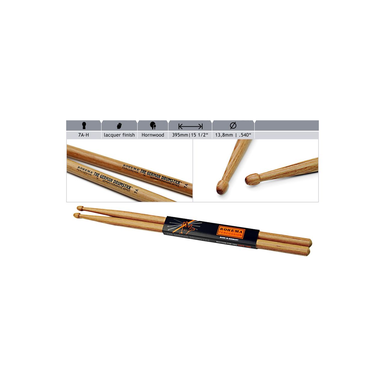 7A Hornholz Sticks mattlackiert
