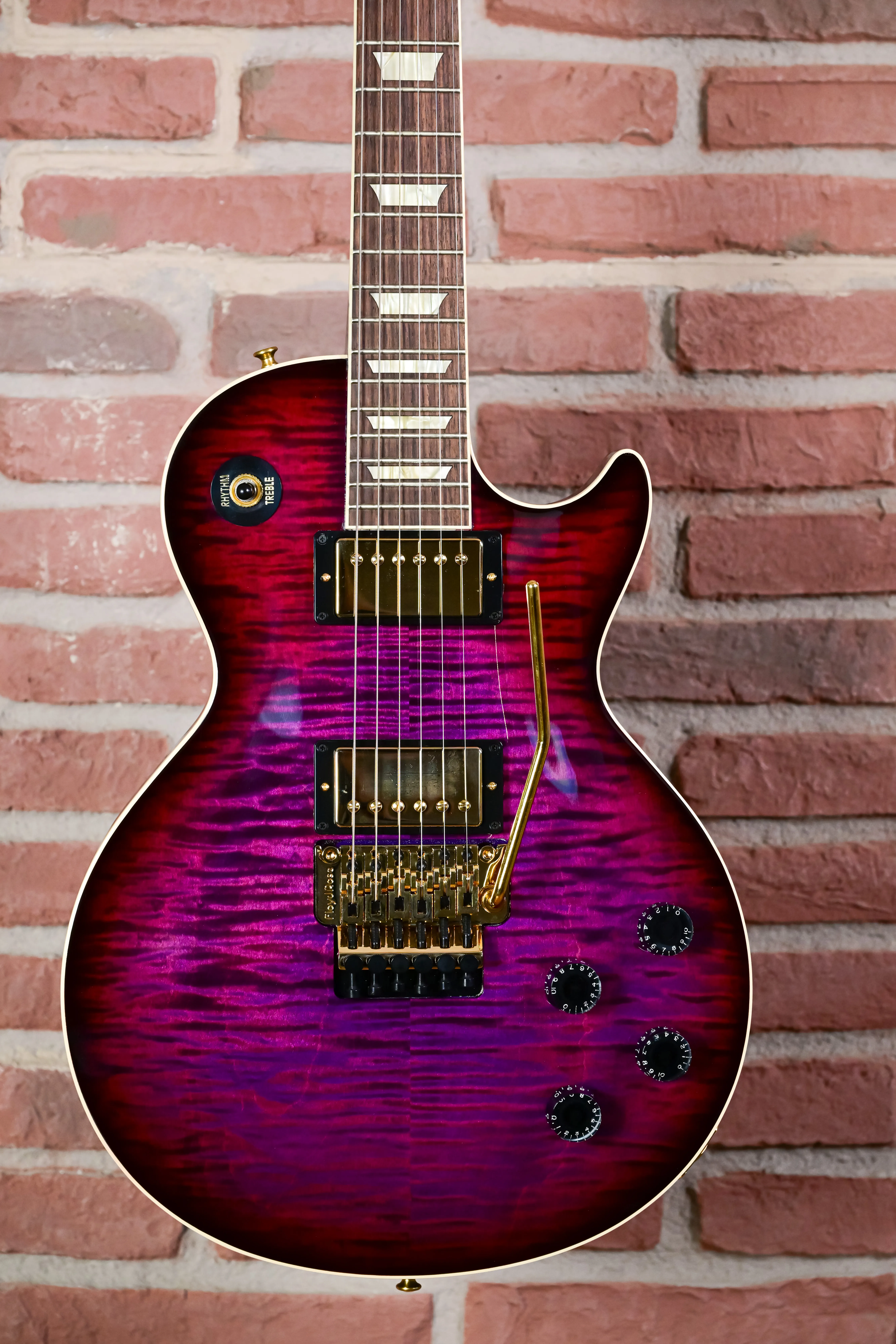 Custom Les Paul Axcess Standard Tri Berry Burst Floyd Rose Gold Hardware