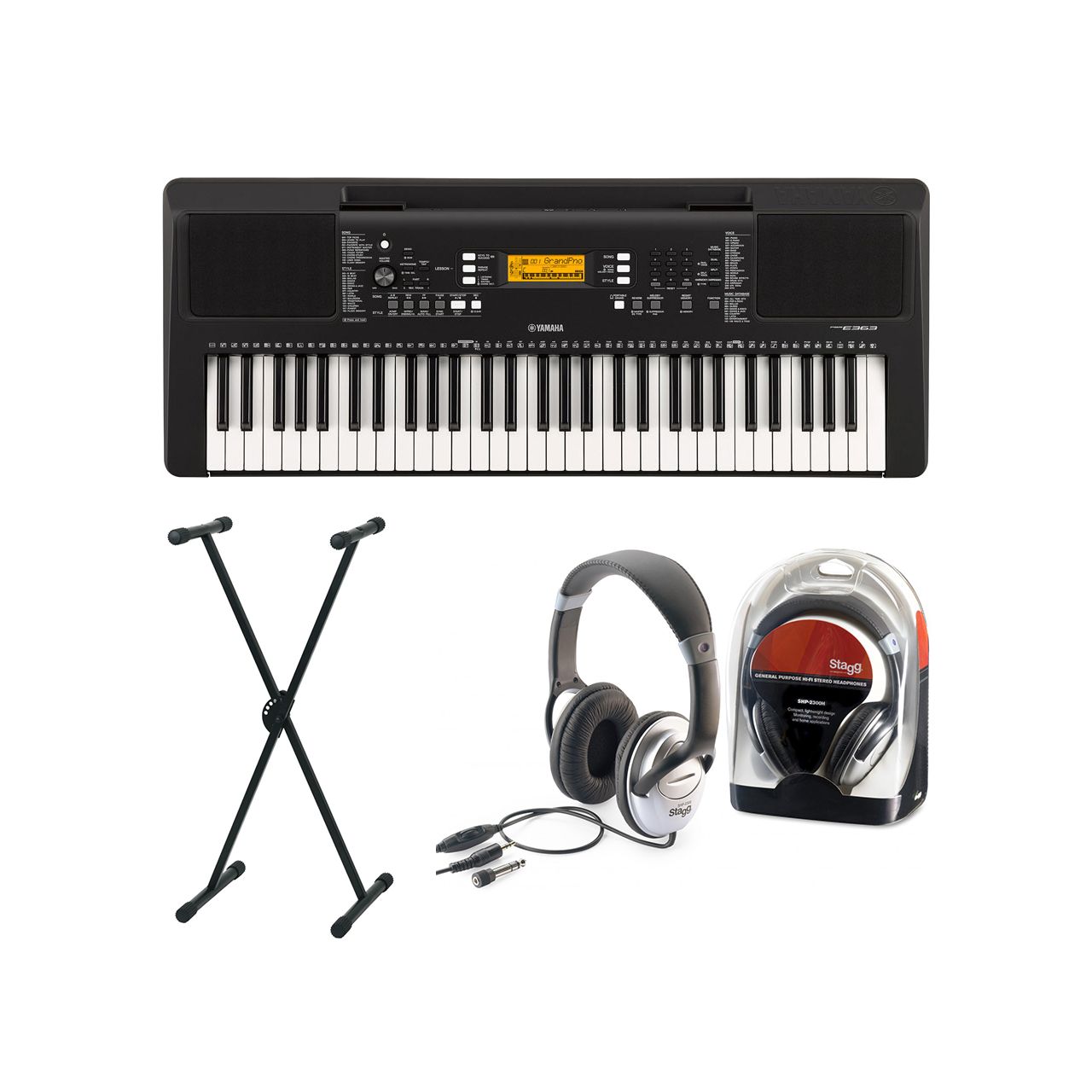 PSR-E363 Keyboard Set mit Ständer und Kopfhörer