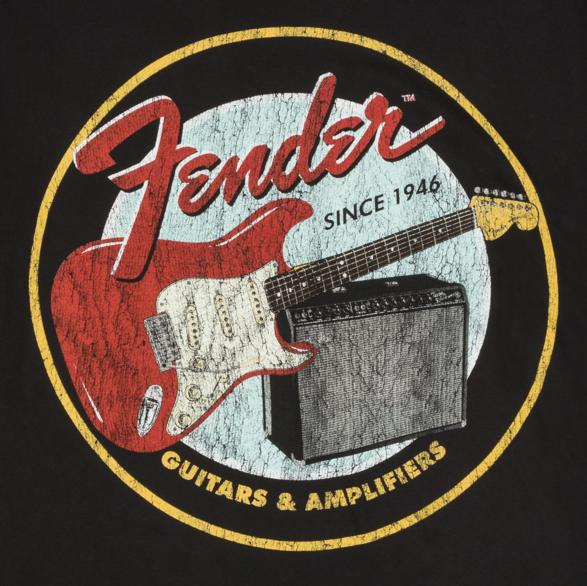 1946 Guitars & Amplifiers T-Shirt, Vintage Black, XL