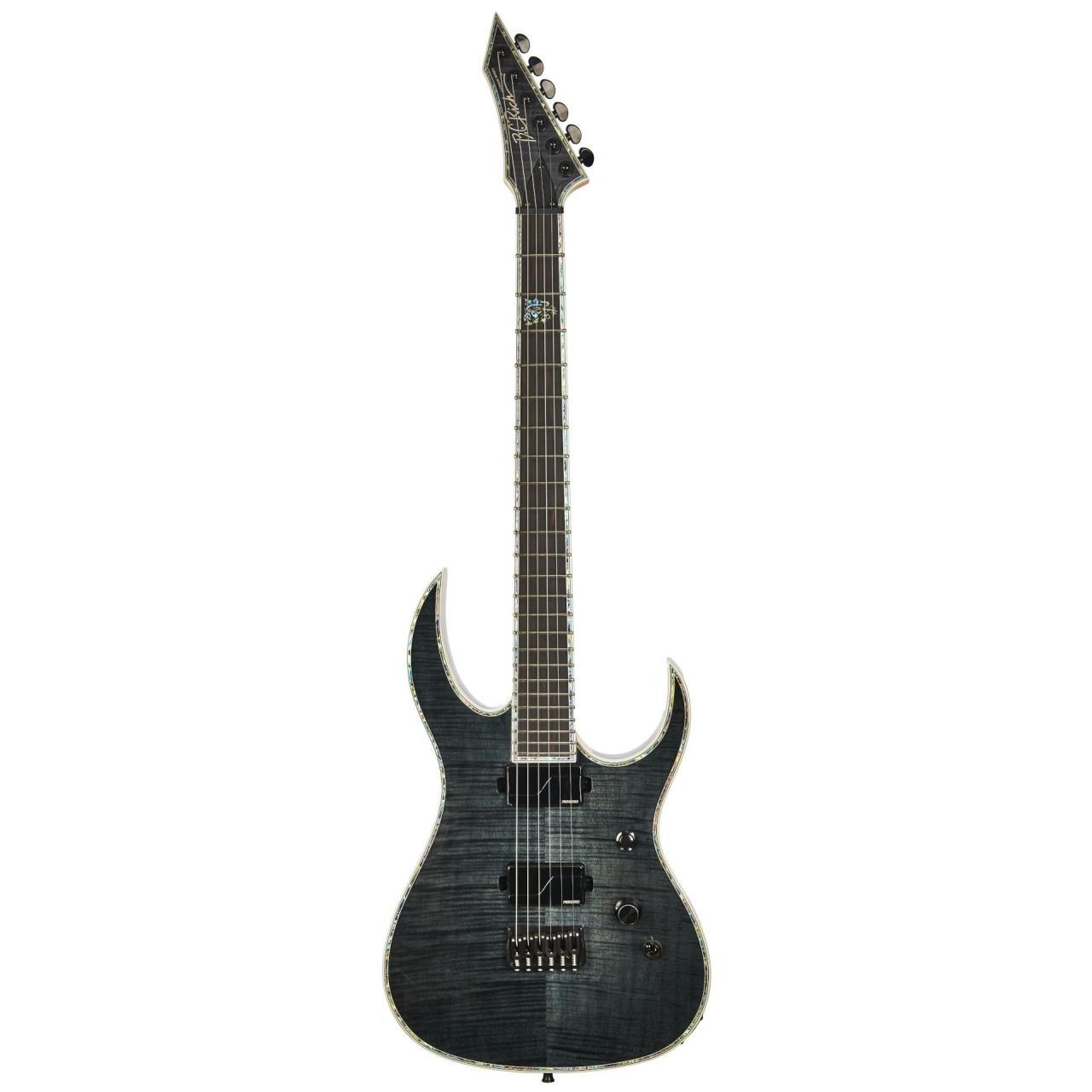 Shredzilla Extreme Exotic with Hipshot Bridge - Flamed Maple Top, Trans Black Shredzilla Extreme Exotic with Hipshot Bridge - Flamed Maple Top, Trans Black