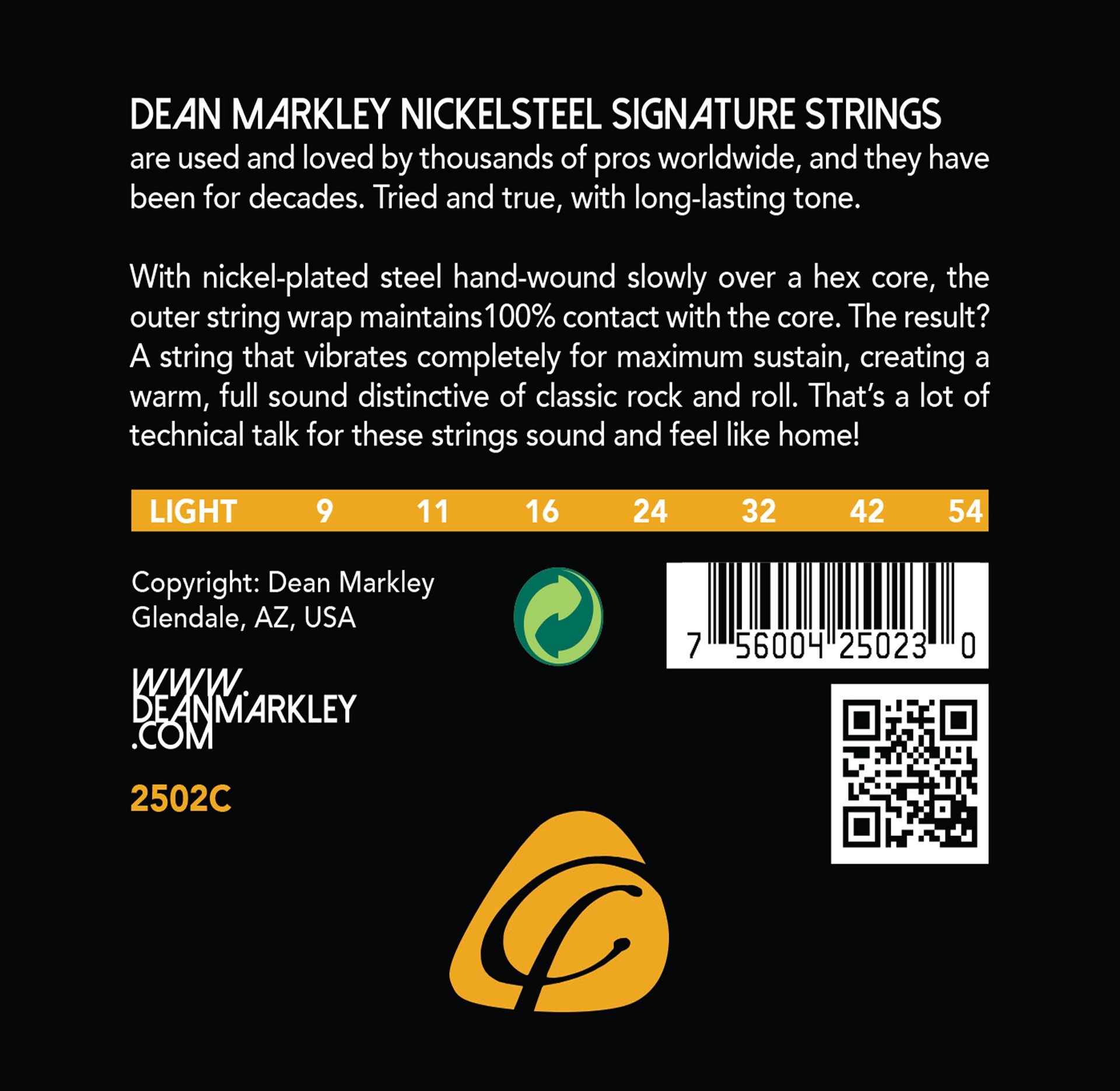 2502 C - Electric Guitar String Set, 7-String, Light, .009-.054