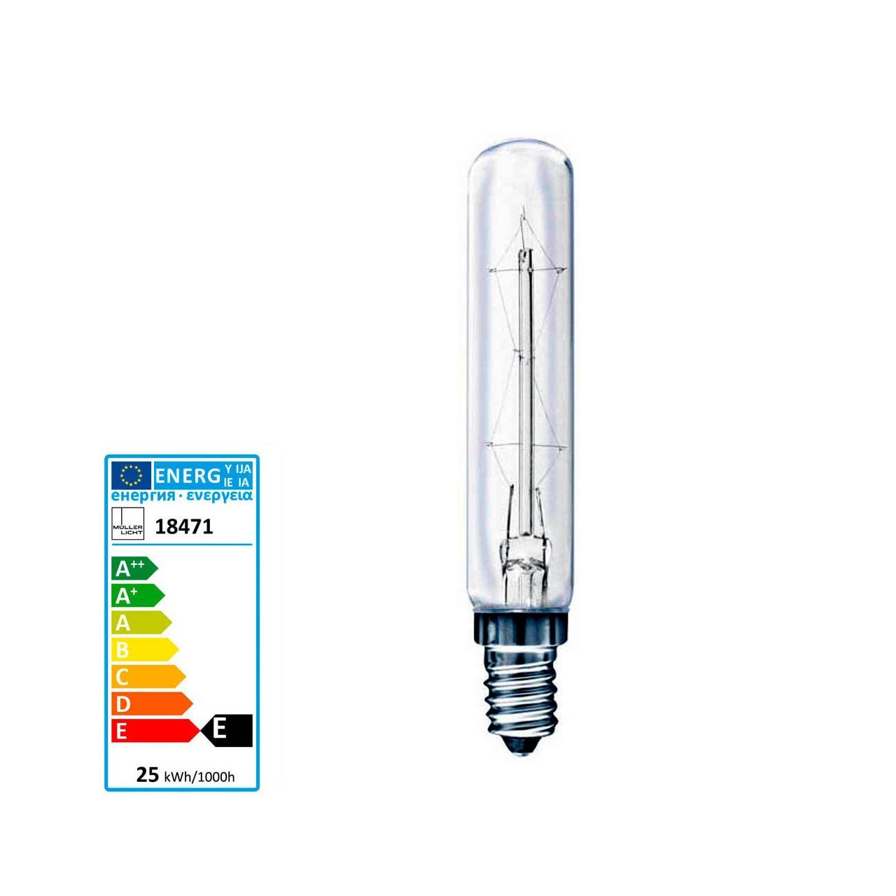 18471 E14 25W Röhrenlampe klar Länge 115mm