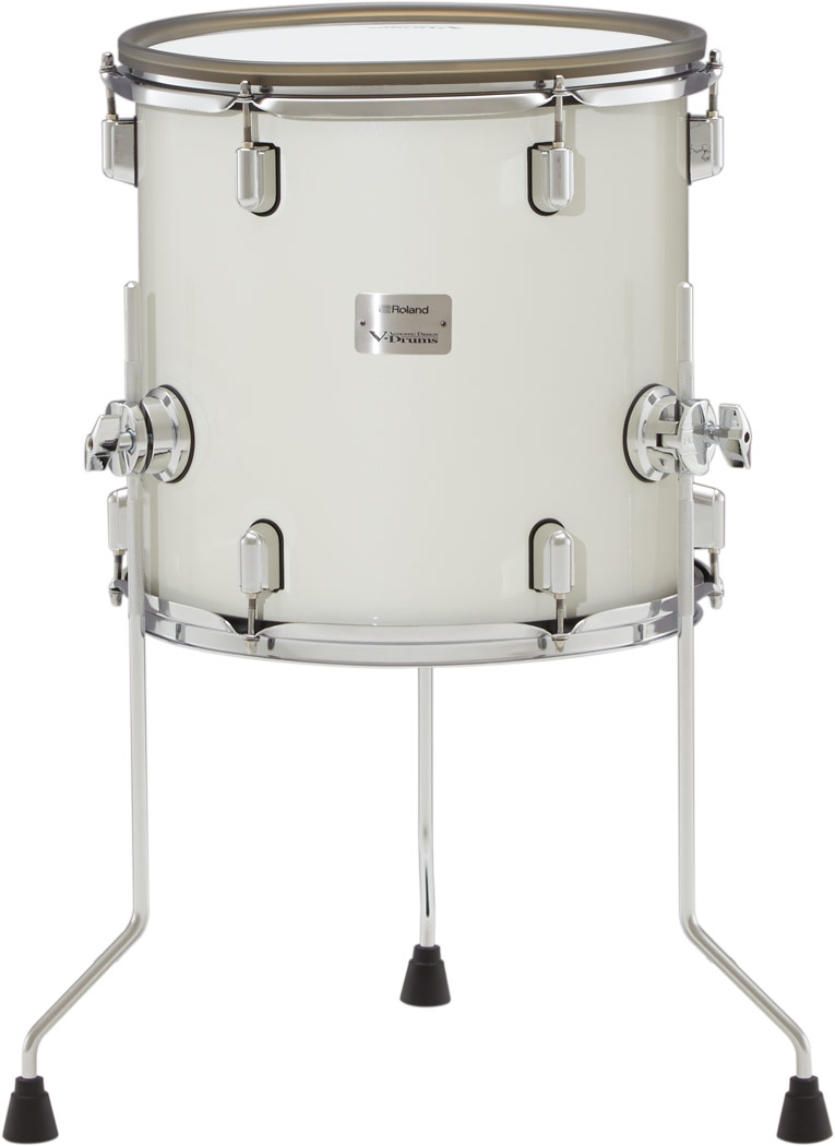 Roland PDA140F Floor-Tom in Pearl White – 14-Zoll E-Drum Tom mit Holzkessel und Mesh-Head
