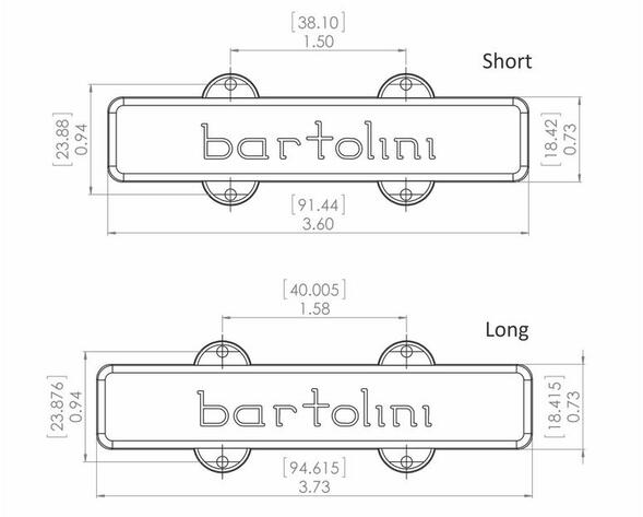 59CBJD L3/S3 - Jazz Bass Pickup, Dual In-Line Coil, 5-String, Set