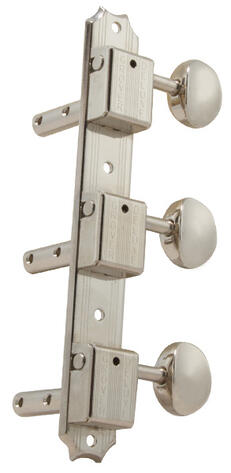 H138N Vintage Deluxe Machine Heads, Horizontal - Guitar Machine Heads, 3 + 3 - Nickel