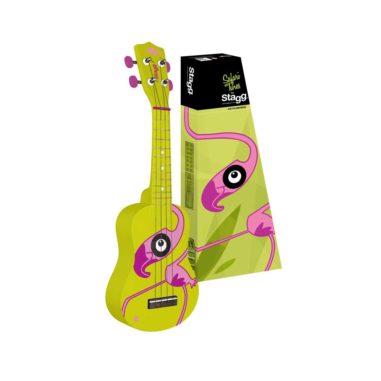 US-FLAMINGO Traditionelle Sopran-Ukulele - inkl. Tasche
